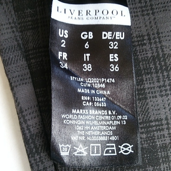 Liverpool Maternity Plaid Stitch Fix Legging 2 / 26 Black Gray - Picture 5 of 15